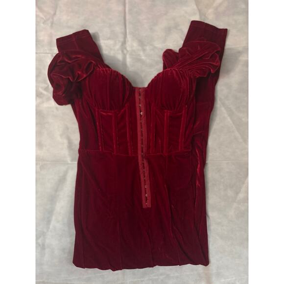 Fashion Nova Vivian Velvet Corset Jumpsuit  M NEW Renaissance Cosplay Goth Punk - Picture 1 of 12